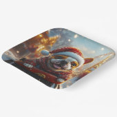 ブルテリアドッグローラーコースタークリスマス ペーパープレート (傾斜あり)