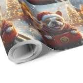 ブルテリアドッグローラーコースタークリスマス ラッピングペーパー (ロールコーナー)