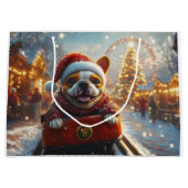 ブルテリアドッグローラーコースタークリスマス ラージペーパーバッグ (正面)