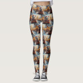 ブルテリアドッグローラーコースタークリスマス レギンス (正面)