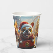 ブルテリアドッグローラーコースタークリスマス 紙コップ (裏面)