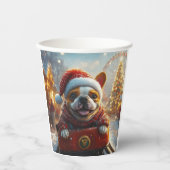 ブルテリアドッグローラーコースタークリスマス 紙コップ (正面)