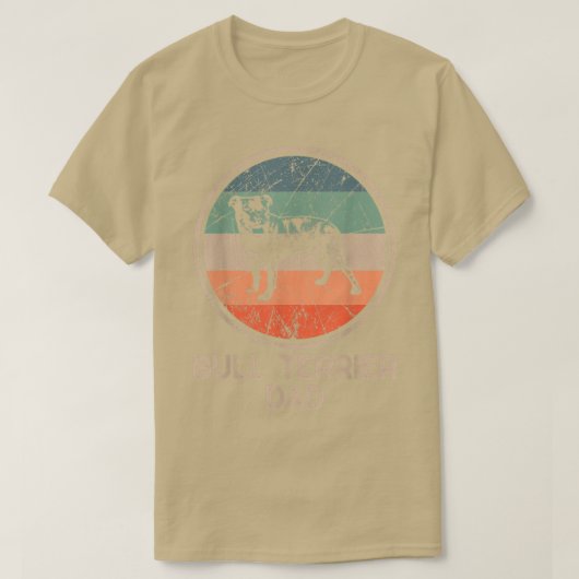 ブルテリアドッグヴィンテージブルテリアパパ Tシャツ (デザイン正面)