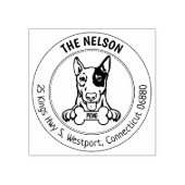 ブルテリアドッグ差出人住所ファミリー ラバースタンプ (インプリント)