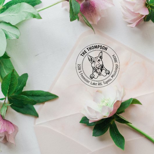 ブルテリアドッグ差出人住所ファミリー ラバースタンプ