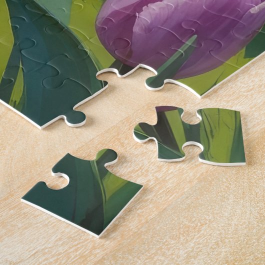 ブルテリアドッグ絵を描春の花 ジグソーパズル (側面)