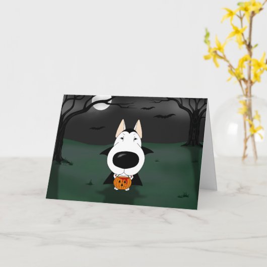 ブルテリアハロウィンヴァンパイア カード (黄色い花)