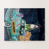 ブルテリアハロウィーントラック怖い夜 ジグソーパズル (横)