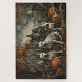 ブルテリアハロウィーンナイトドギー喜び ジグソーパズル (縦)