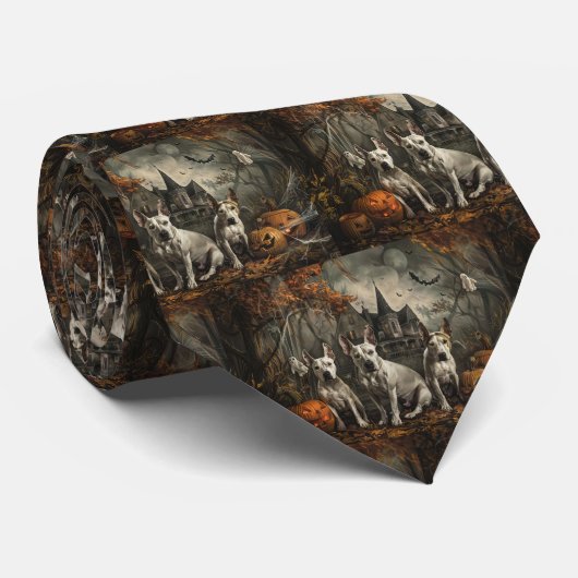 ブルテリアハロウィーンナイトドギー喜び ネクタイ (ロール)