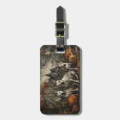 ブルテリアハロウィーンナイトドギー喜び ラゲッジタグ (正面縦)