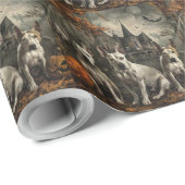 ブルテリアハロウィーンナイトドギー喜び ラッピングペーパー (ロールコーナー)