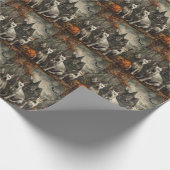 ブルテリアハロウィーンナイトドギー喜び ラッピングペーパー (角)