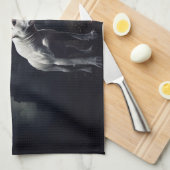 ブルテリアハロウィーン怖い キッチンタオル (四つ折り)