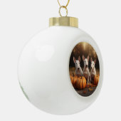 ブルテリアパピーオータムデライトカボチャ セラミックボールオーナメント (左)