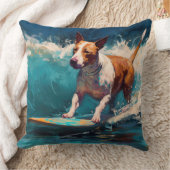 ブルテリアビーチサーフィン絵画ズ クッション (ブランケット)