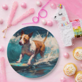 ブルテリアビーチサーフィン絵画ズ ペーパープレート