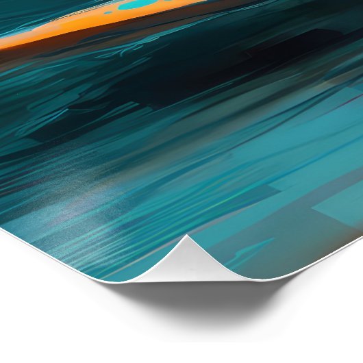 ブルテリアビーチサーフィン絵画ズ ポスター (コーナー)