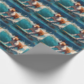 ブルテリアビーチサーフィン絵画ズ ラッピングペーパー (角)