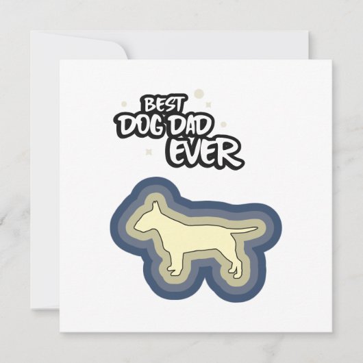 ブルテリアブルー最高のドッグパパ私はあなたを愛する カード (正面)