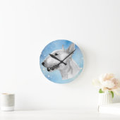 ブルテリアペンシルスケッチ ラウンド壁時計 (ホーム)