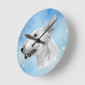 ブルテリアペンシルスケッチ ラウンド壁時計 (傾斜)