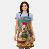 ブルテリアホリデーベーキング:フェスティバルクリスマス エプロン (着用した状態)
