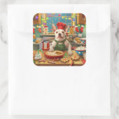 ブルテリアホリデーベーキング:フェスティバルクリスマス スクエアシール (バッグ)