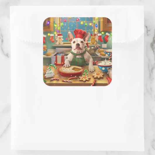 ブルテリアホリデーベーキング:フェスティバルクリスマス スクエアシール (バッグ)