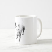 ブルテリアマグカップ - 魂の強さ、真正面 コーヒーマグカップ (正面右)