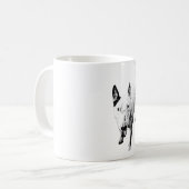 ブルテリアマグカップ - 魂の強さ、真正面 コーヒーマグカップ (正面左)