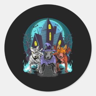 ブルテリアムミーウィッチデビルベーグルハロウィーン ラウンドシール