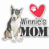 ブルテリアモマステッパーソナライズされたカー シール (正面)