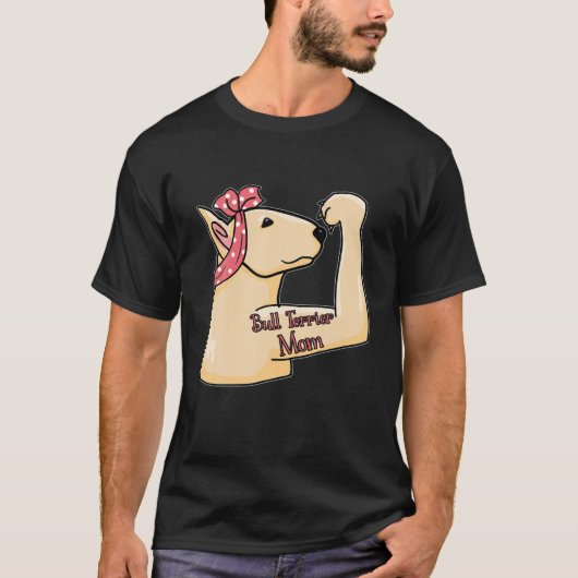 ブルテリアモマタトゥーギフトいじめっママ犬のオーナー Tシャツ (正面)