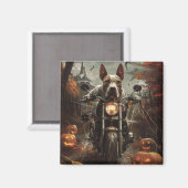 ブルテリアライディングオートバイハロウィンホラー マグネット (正面/裏面)