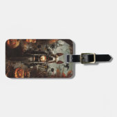 ブルテリアライディングオートバイハロウィンホラー ラゲッジタグ (正面横)