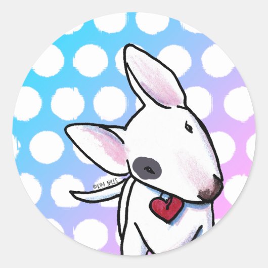 ブルテリアークラシックランスティッカー ラウンドシール (正面)