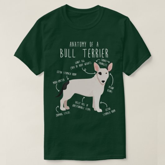 ブルテリアードッグ解剖学3 Tシャツ (デザイン正面)