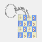 ブルテリア市松模様にキーチェーン キーホルダー (正面左)