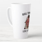 ブルテリア愛の食べ物ラテマグカップ、2サイズ カフェラテマグ (左アングル)