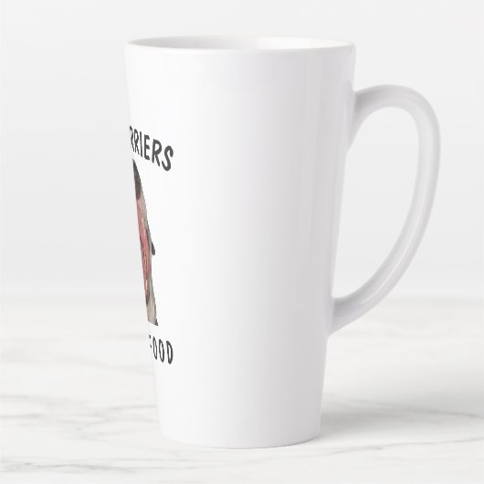 ブルテリア愛の食べ物ラテマグカップ、2サイズ カフェラテマグ (右)