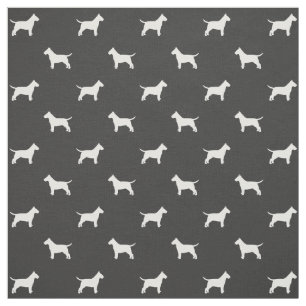 ブルテリア犬がシルエットパターンを作り出す ファブリック