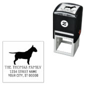 ブルテリア犬のシルエット 名前 住所 セルフインキングスタンプ (インサイチュ)