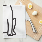 ブルテリア犬の漫画 キッチンタオル (四つ折り)