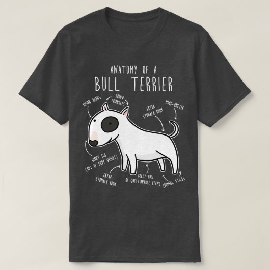 ブルテリア犬の解剖学 Tシャツ (デザイン正面)