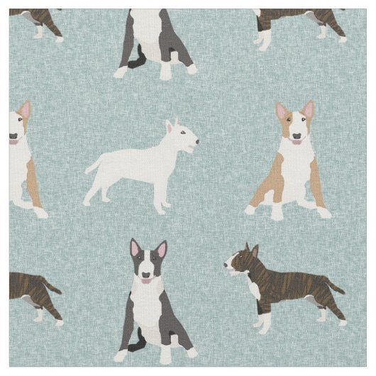 ブルテリア犬ライトブルー ファブリック (クローズアップ)