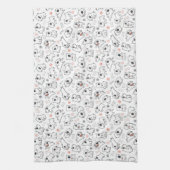 ブルテリア犬好きのシームレスパターン キッチンタオル (縦)