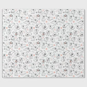 ブルテリア犬好きのシームレスパターン ラッピングペーパー (フラット)