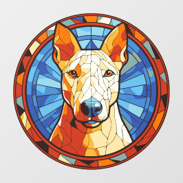 ブルテリア犬種の模造ステンドグラス ペット ウィンドウサイン