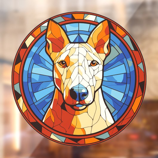 ブルテリア犬種の模造ステンドグラス ペット ウィンドウサイン (シート2)